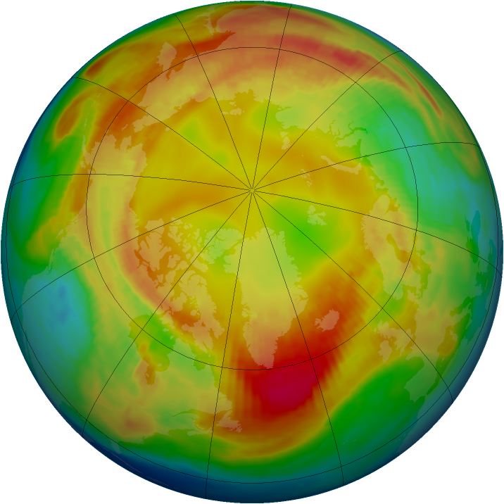 Arctic ozone map for 12 February 1988
